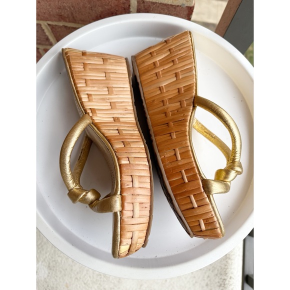 Kate‎ Spade Gold Knotted Wedge Sandals - Picture 3 of 6